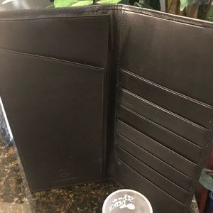 Mercedes Benz black leather check book holder